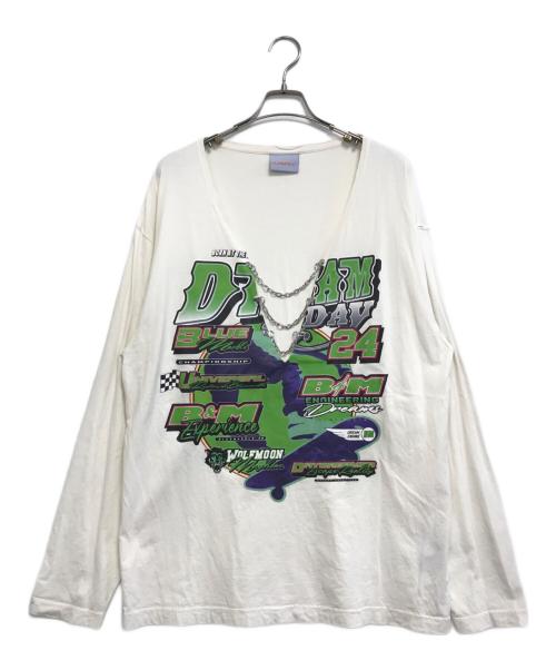 BLUEMARBLE（ブルーマーブル）BLUEMARBLE (ブルーマーブル) Moto print vneck sleeveles ホワイト サイズ:Mの古着・服飾アイテム