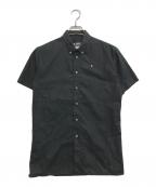 RAF SIMONSラフシモンズ）の古着「胸ロゴ刺繍半袖シャツ」｜ブラック