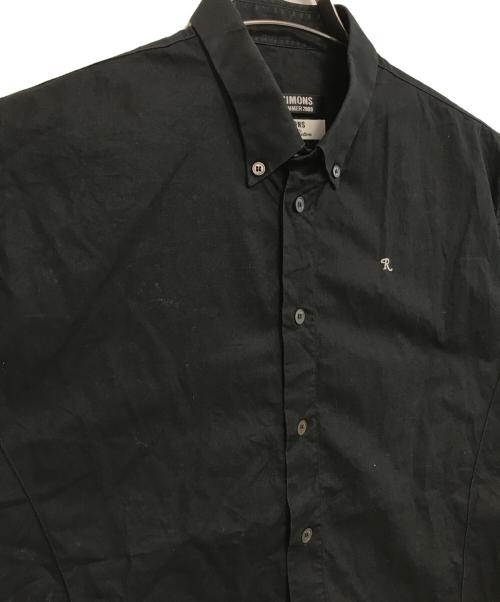RAF SIMONS（ラフシモンズ）RAF SIMONS (ラフシモンズ) 胸ロゴ刺繍半袖シャツ ブラック サイズ:46の古着・服飾アイテム