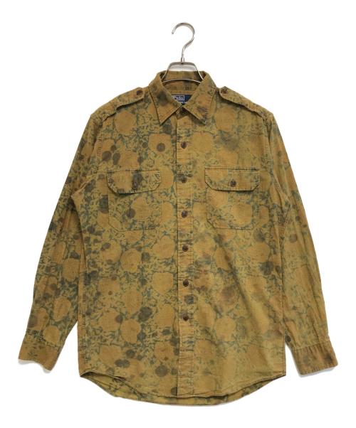 POLO RALPH LAUREN（ポロ・ラルフローレン）POLO RALPH LAUREN (ポロ・ラルフローレン) エポレット付総柄シャツ ブラウン サイズ:Sの古着・服飾アイテム