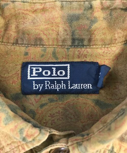 POLO RALPH LAUREN（ポロ・ラルフローレン）POLO RALPH LAUREN (ポロ・ラルフローレン) エポレット付総柄シャツ ブラウン サイズ:Sの古着・服飾アイテム