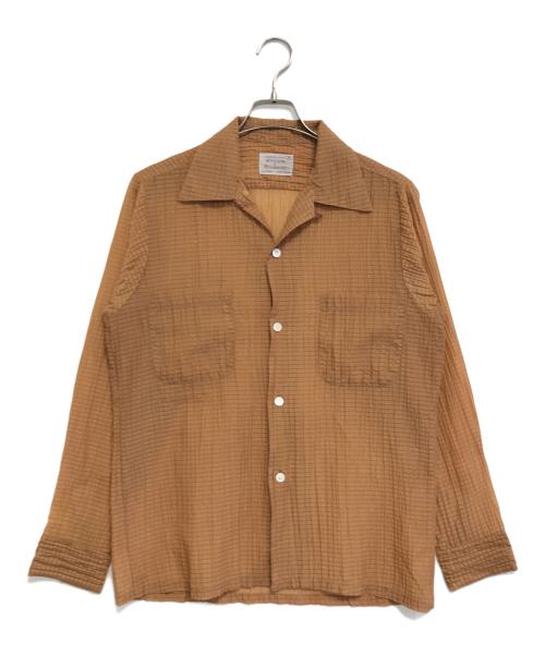 Brewsier（ブリュースター）Brewsier (ブリュースター) シアサッカーシャツ カーキ サイズ:Mの古着・服飾アイテム