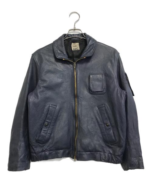 VINTAGE（ヴィンテージ）VINTAGE (ユーズド) パイロットレザージャケット ブルー サイズ:92Cの古着・服飾アイテム