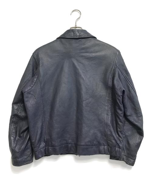 VINTAGE（ヴィンテージ）VINTAGE (ユーズド) パイロットレザージャケット ブルー サイズ:92Cの古着・服飾アイテム