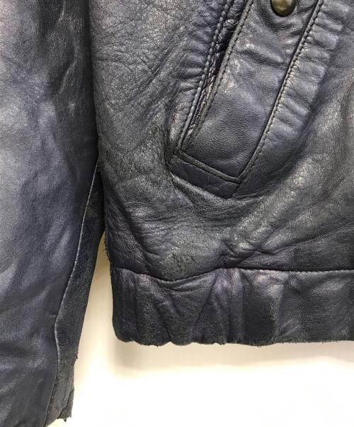 VINTAGE（ヴィンテージ）VINTAGE (ユーズド) パイロットレザージャケット ブルー サイズ:92Cの古着・服飾アイテム