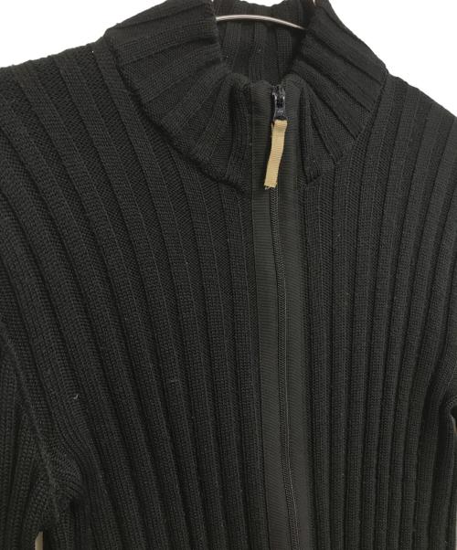 ARMANI JEANS（アルマーニジーンズ）ARMANI JEANS (アルマーニジーンズ) ジップアップニット ブラック サイズ:XLの古着・服飾アイテム