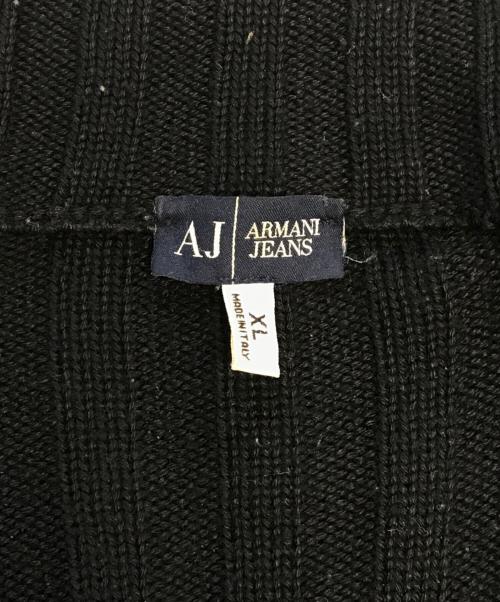 ARMANI JEANS（アルマーニジーンズ）ARMANI JEANS (アルマーニジーンズ) ジップアップニット ブラック サイズ:XLの古着・服飾アイテム