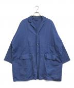 CASEY CASEYケーシーケーシー）の古着「コットンリネンショートコート」｜ネイビー