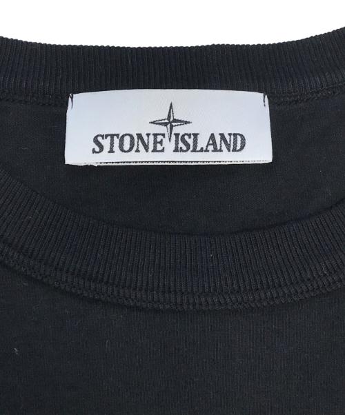 STONE ISLAND（ストーンアイランド）STONE ISLAND (ストーンアイランド) クルーネックロゴ Tシャツ ブラック サイズ:Ｍの古着・服飾アイテム