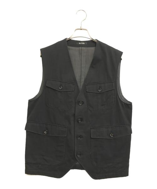 LQ...MEN（エルキューメン）LQ...MEN (エルキューメン) コットンギャバジン4ポケットベスト ブラック サイズ:表記なしの古着・服飾アイテム