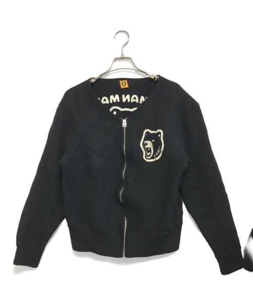 HUMAN MADE（ヒューマンメイド）HUMAN MADE (ヒューマンメイド) ウールカーディガン ブラック サイズ:Lの古着・服飾アイテム