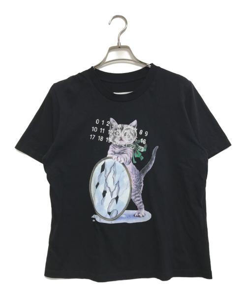 MM6（エムエムシックス）MM6 (エムエムシックス) キャット＆グリッタープリントTシャツ ブラック サイズ:Sの古着・服飾アイテム