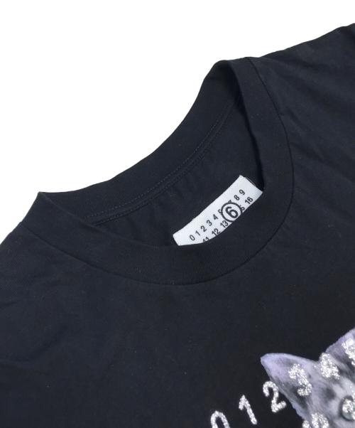 MM6（エムエムシックス）MM6 (エムエムシックス) キャット＆グリッタープリントTシャツ ブラック サイズ:Sの古着・服飾アイテム