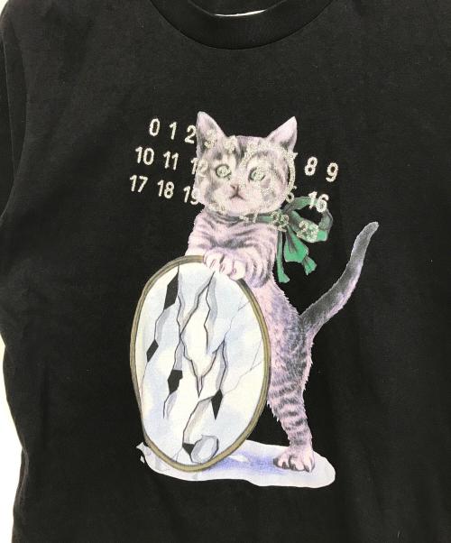 MM6（エムエムシックス）MM6 (エムエムシックス) キャット＆グリッタープリントTシャツ ブラック サイズ:Sの古着・服飾アイテム