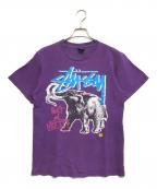 stussyステューシー）の古着「プリントTシャツ」｜パープル