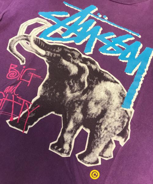 stussy（ステューシー）stussy (ステューシー) プリントTシャツ パープル サイズ:Mの古着・服飾アイテム