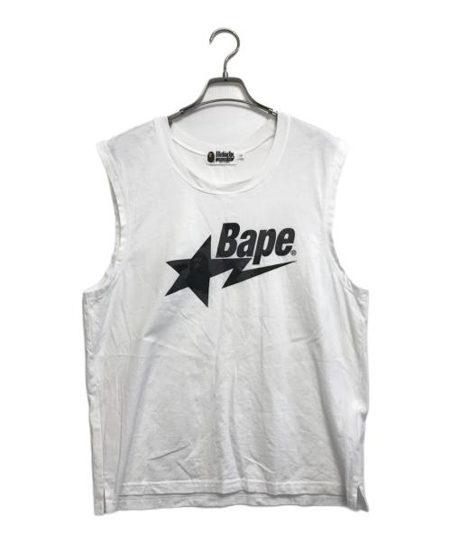 A BATHING APE（ア ベイシング エイプ）A BATHING APE (ア ベイシング エイプ) BAPE STA TANK TOP ホワイト サイズ:Lの古着・服飾アイテム