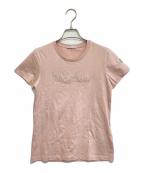 MONCLERモンクレール）の古着「ビーズ ロゴ 半袖Tシャツ」｜ピンク