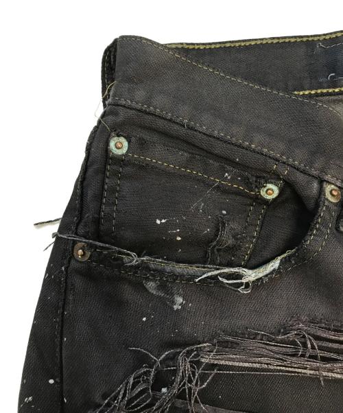 INNOCENCE NY（イノセンス ニューヨーク）INNOCENCE NY (イノセンス ニューヨーク) デストロイクラッシュデニムハーフパンツ ブラック サイズ:32の古着・服飾アイテム