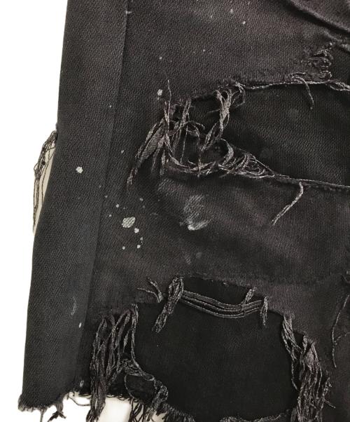 INNOCENCE NY（イノセンス ニューヨーク）INNOCENCE NY (イノセンス ニューヨーク) デストロイクラッシュデニムハーフパンツ ブラック サイズ:32の古着・服飾アイテム
