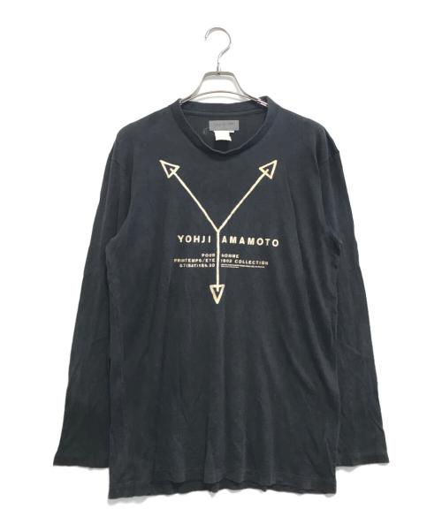 Yohji Yamamoto pour homme（ヨウジヤマモト プールオム）Yohji Yamamoto pour homme (ヨウジヤマモト プールオム) 90's ロングスリーブカットソー ブラック サイズ:Mの古着・服飾アイテム