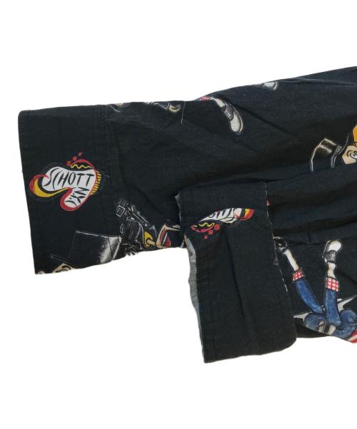 Schott（ショット）Schott (ショット) ハワイアンロングスリーブシャツ ブラック サイズ:Ⅼの古着・服飾アイテム