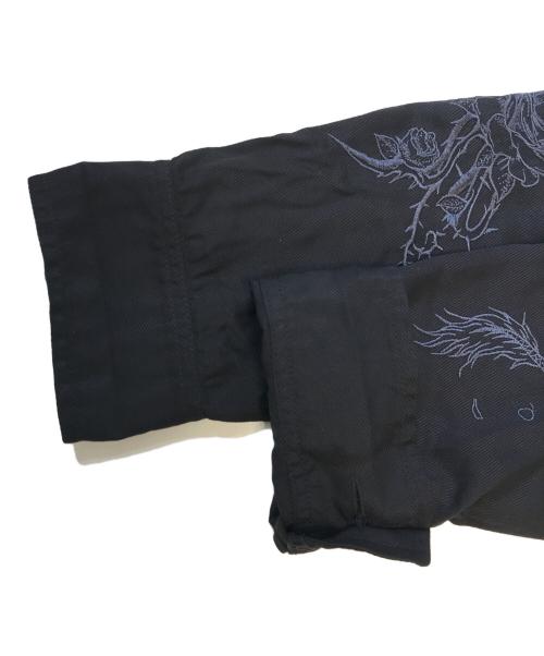 Schott（ショット）Schott (ショット) 袖刺繍シャツ ブラック サイズ:Ⅼの古着・服飾アイテム