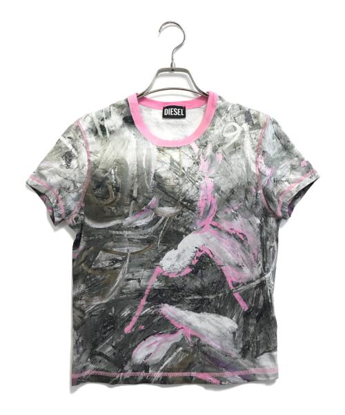 DIESEL（ディーゼル）DIESEL (ディーゼル) 総柄チビTシャツ グレー サイズ:Lの古着・服飾アイテム