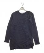 Y'sワイズ）の古着「アシンメトリーデザインニット」｜ブラック