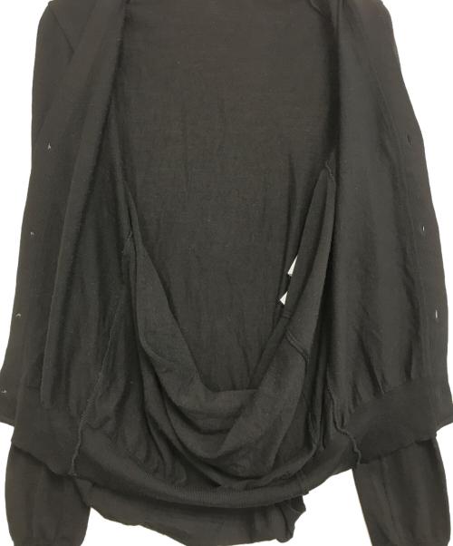 JUNYA WATANABE COMME des GARCONS（(ジュンヤワタナベ コムデギャルソン）JUNYA WATANABE COMME des GARCONS ((ジュンヤワタナベ コムデギャルソン) 変形カーディガン ブラック サイズ:表記なしの古着・服飾アイテム