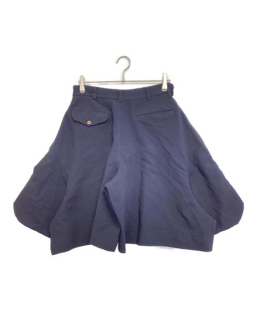 COMME des GARCONS（コムデギャルソン）COMME des GARCONS (コムデギャルソン) ポリ縮絨 クロップド キュロットパンツ ネイビー サイズ:XSの古着・服飾アイテム