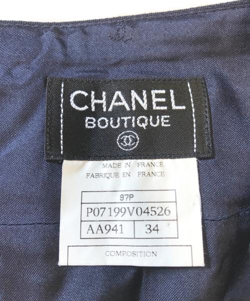CHANEL（シャネル）CHANEL (シャネル) タイトスカート ネイビー サイズ:34の古着・服飾アイテム