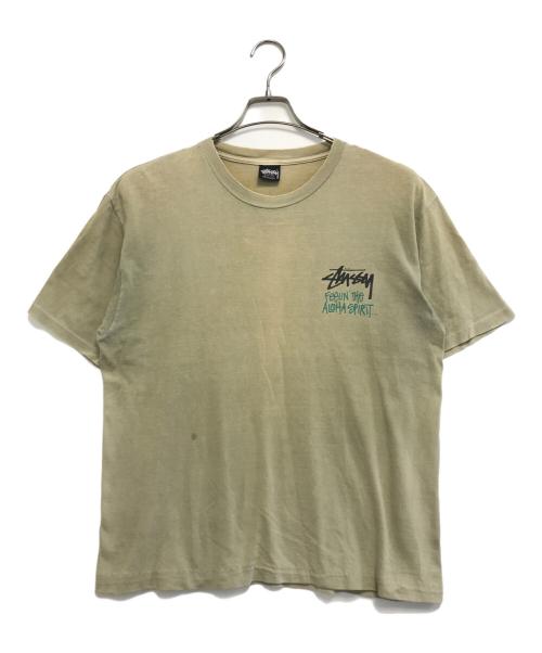 stussy（ステューシー）stussy (ステューシー) プリントTシャツ ベージュ サイズ:Mの古着・服飾アイテム