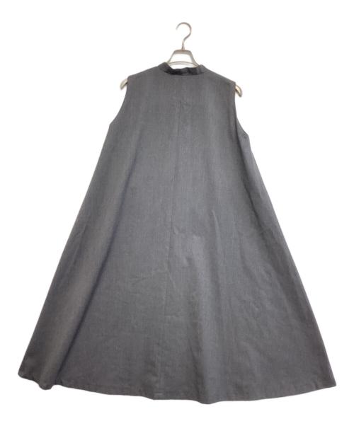 mizuiro-ind（ミズイロインド）mizuiro-ind (ミズイロインド) スタンドカラーフレアジレ ワンピース グレー サイズ:表記なしの古着・服飾アイテム