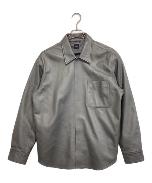EDIFICE（エディフィス）EDIFICE (エディフィス) ネイキッドラムレザー シャツ グレー サイズ:Mの古着・服飾アイテム