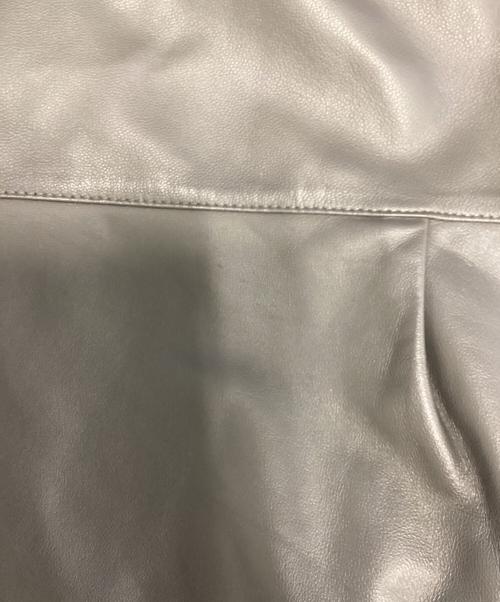 EDIFICE（エディフィス）EDIFICE (エディフィス) ネイキッドラムレザー シャツ グレー サイズ:Mの古着・服飾アイテム