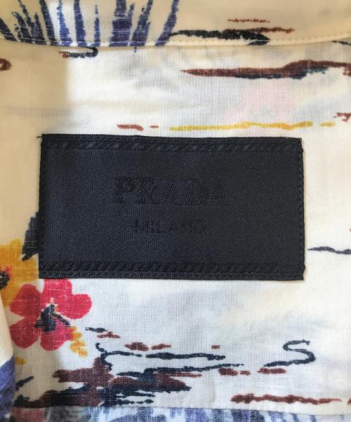 PRADA（プラダ）PRADA (プラダ) プリントコットン ボウリングシャツ アイボリー サイズ:Sの古着・服飾アイテム