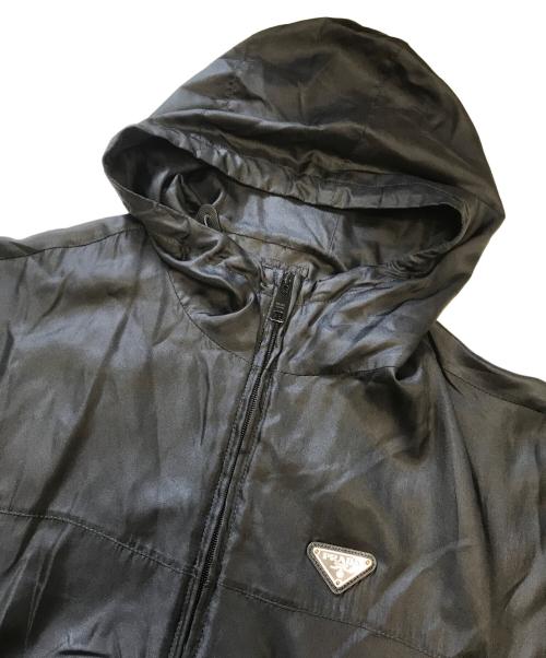 PRADA（プラダ）PRADA (プラダ) トライアングルプレートシルクコート ブラック サイズ:XSの古着・服飾アイテム