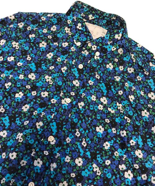 sacai（サカイ）sacai (サカイ) フラワープリント ドローストリングシャツ ブルー サイズ:4の古着・服飾アイテム