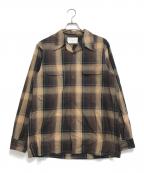 SUGARHILLシュガーヒル）の古着「OMBRE PLAID OPEN COLLAR BLOUSE」｜ブラウン