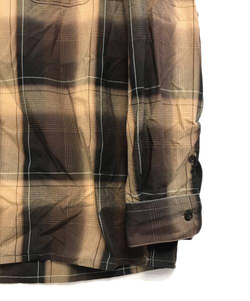 SUGARHILL（シュガーヒル）SUGARHILL (シュガーヒル) OMBRE PLAID OPEN COLLAR BLOUSE ブラウン サイズ:1の古着・服飾アイテム