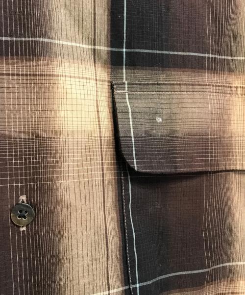 SUGARHILL（シュガーヒル）SUGARHILL (シュガーヒル) OMBRE PLAID OPEN COLLAR BLOUSE ブラウン サイズ:1の古着・服飾アイテム