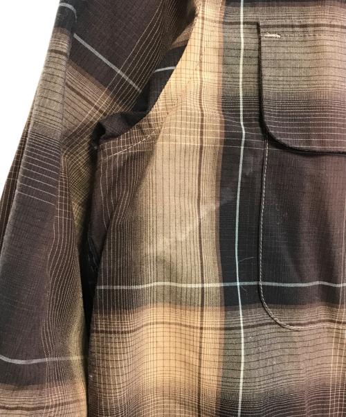 SUGARHILL（シュガーヒル）SUGARHILL (シュガーヒル) OMBRE PLAID OPEN COLLAR BLOUSE ブラウン サイズ:1の古着・服飾アイテム