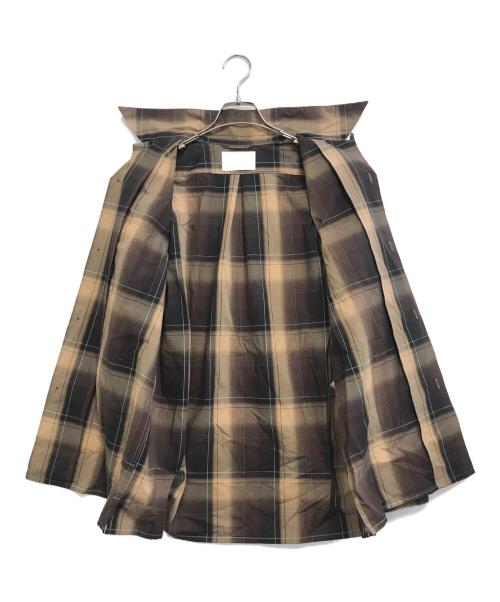 SUGARHILL（シュガーヒル）SUGARHILL (シュガーヒル) OMBRE PLAID OPEN COLLAR BLOUSE ブラウン サイズ:1の古着・服飾アイテム