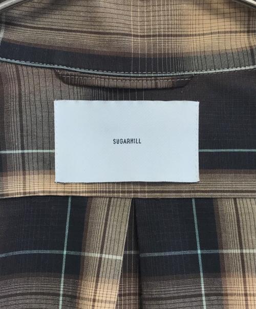 SUGARHILL（シュガーヒル）SUGARHILL (シュガーヒル) OMBRE PLAID OPEN COLLAR BLOUSE ブラウン サイズ:1の古着・服飾アイテム