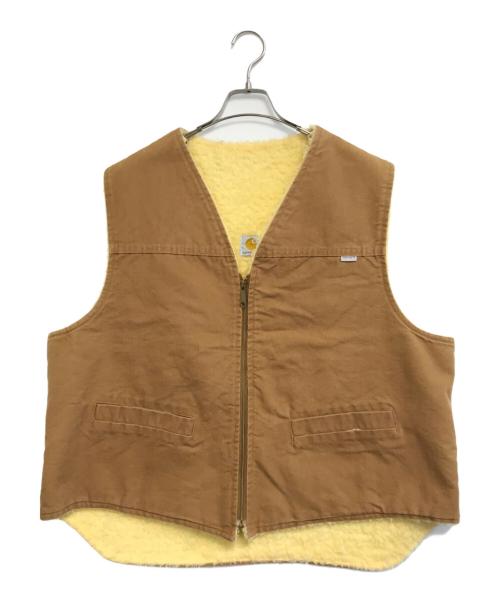 CarHartt（カーハート）CarHartt (カーハート) 裏ボアダックベスト ブラウン サイズ:XXLの古着・服飾アイテム