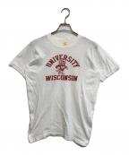 Allisonアリソン）の古着「染込み三段プリントTシャツ」｜ホワイト