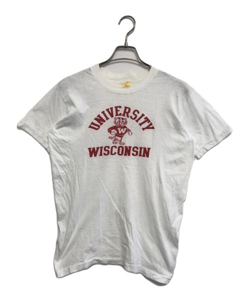 Allison（アリソン）Allison (アリソン) 染込み三段プリントTシャツ ホワイト サイズ:Mの古着・服飾アイテム