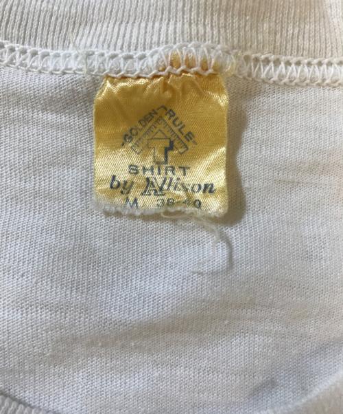 Allison（アリソン）Allison (アリソン) 染込み三段プリントTシャツ ホワイト サイズ:Mの古着・服飾アイテム