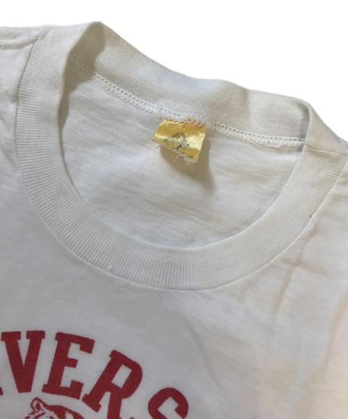 Allison（アリソン）Allison (アリソン) 染込み三段プリントTシャツ ホワイト サイズ:Mの古着・服飾アイテム